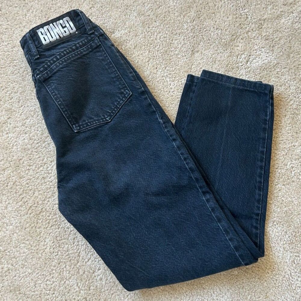 Bongo High Waist Tapered Leg Vintage Jeans in Black - Size 3